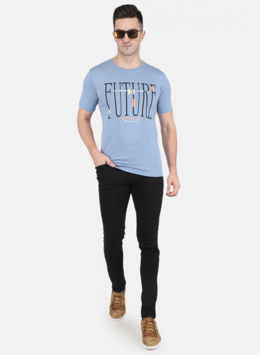 Men Blue Stripe T-Shirt