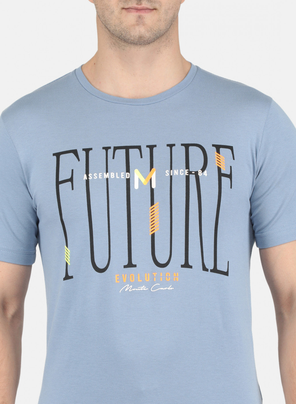 Men Blue Stripe T-Shirt