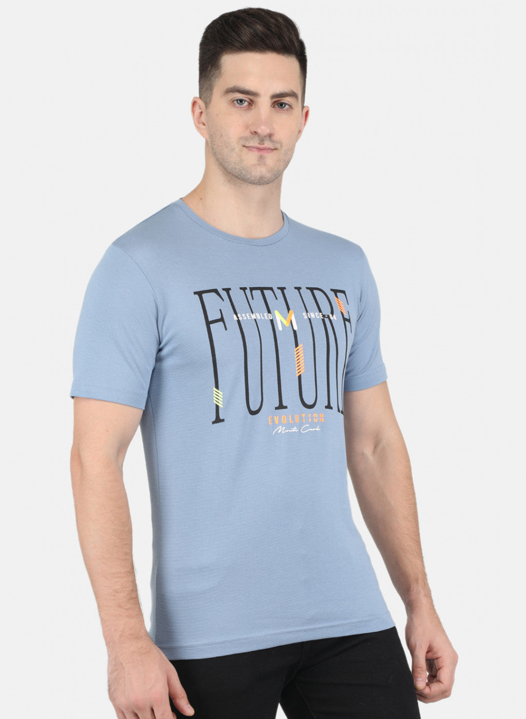 Men Blue Stripe T-Shirt