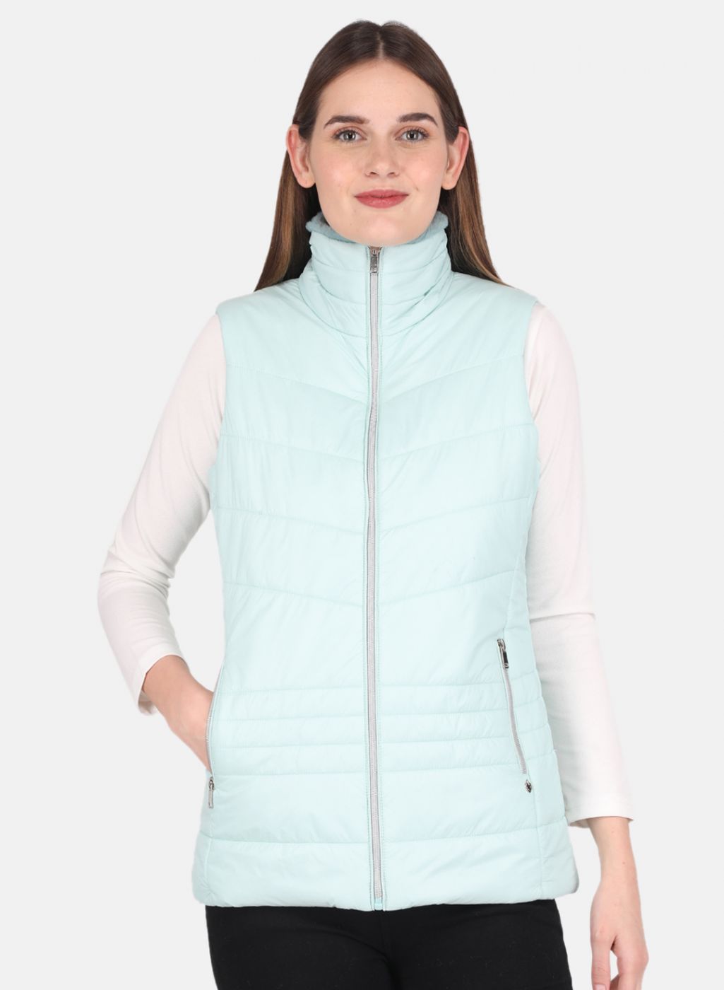 Women Aqua Blue Printed Jacket