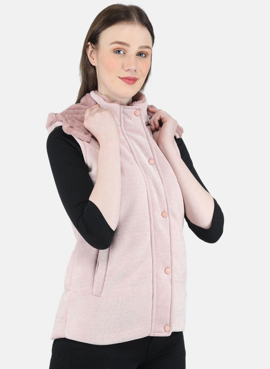 Women Pink Solid Jacket