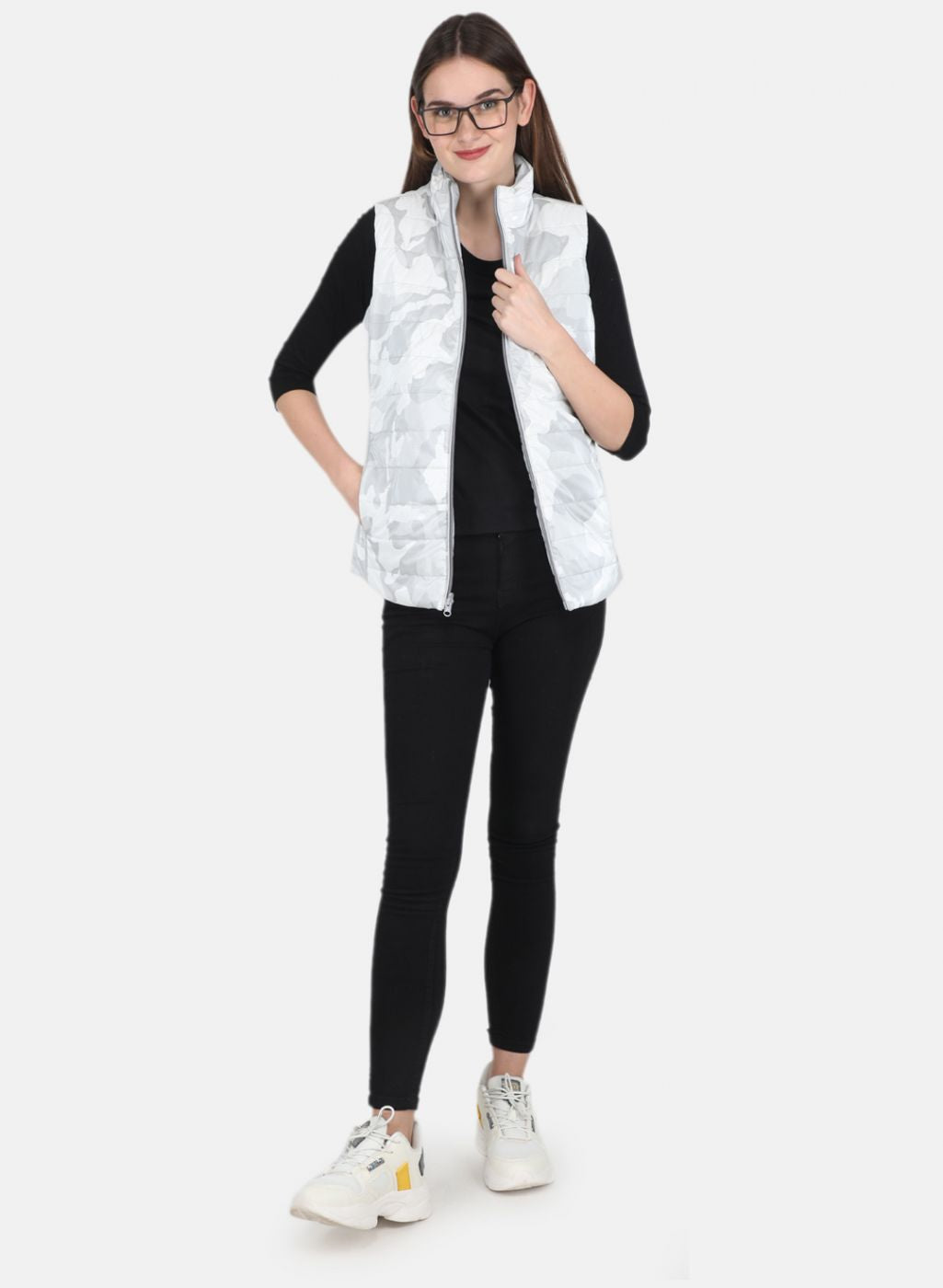 Women Grey Self Design Jacket