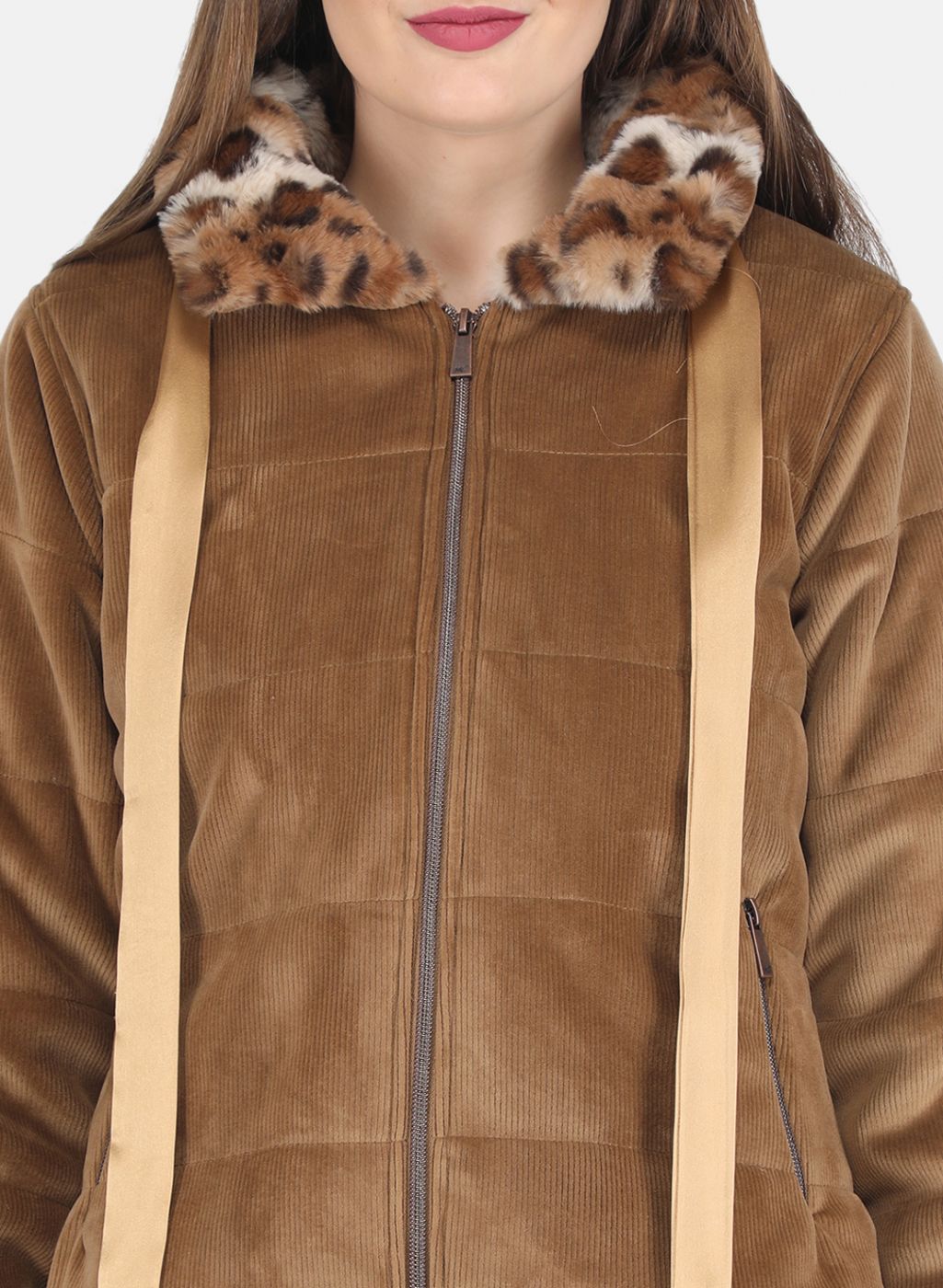Women Brown Solid Jacket