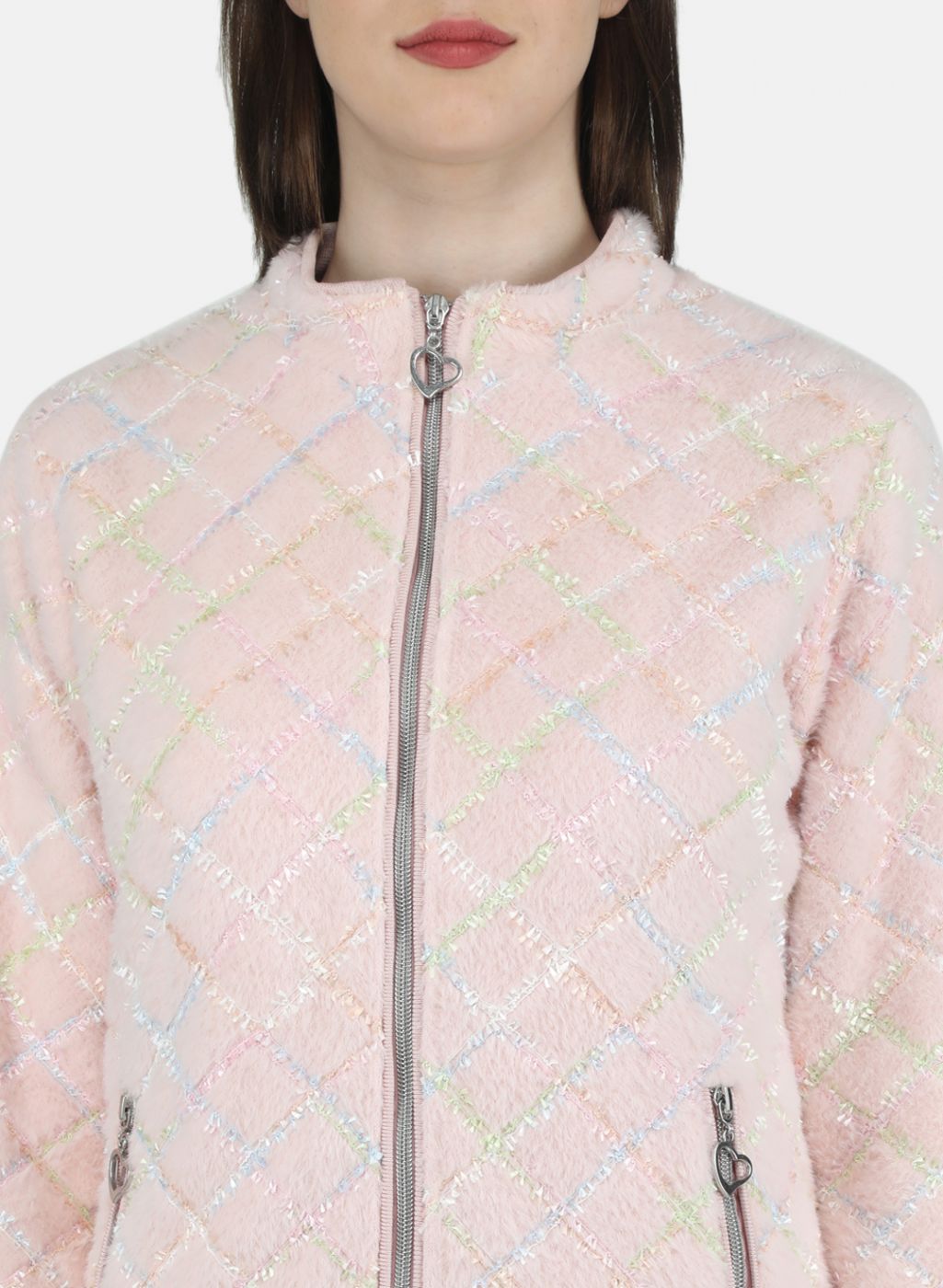 Women Pink Solid Jacket