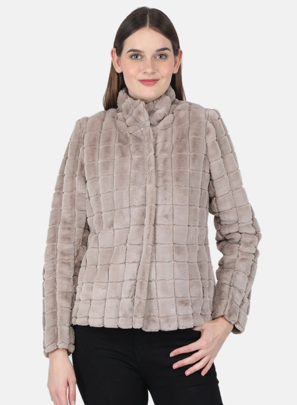 Women Beige Solid Jacket