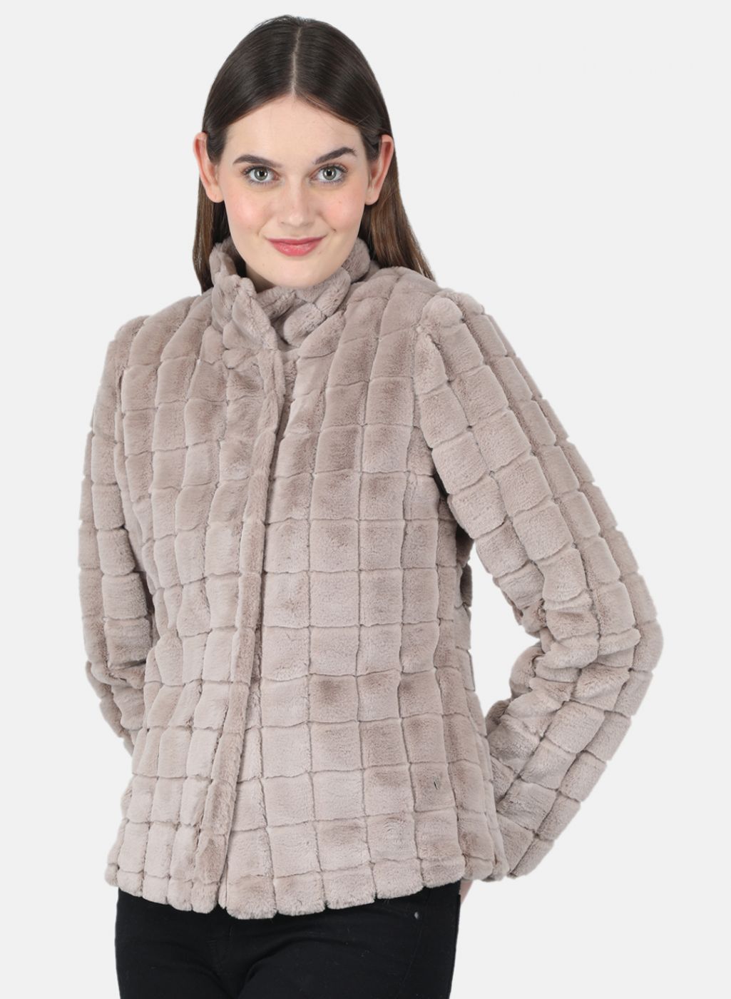 Women Beige Solid Jacket