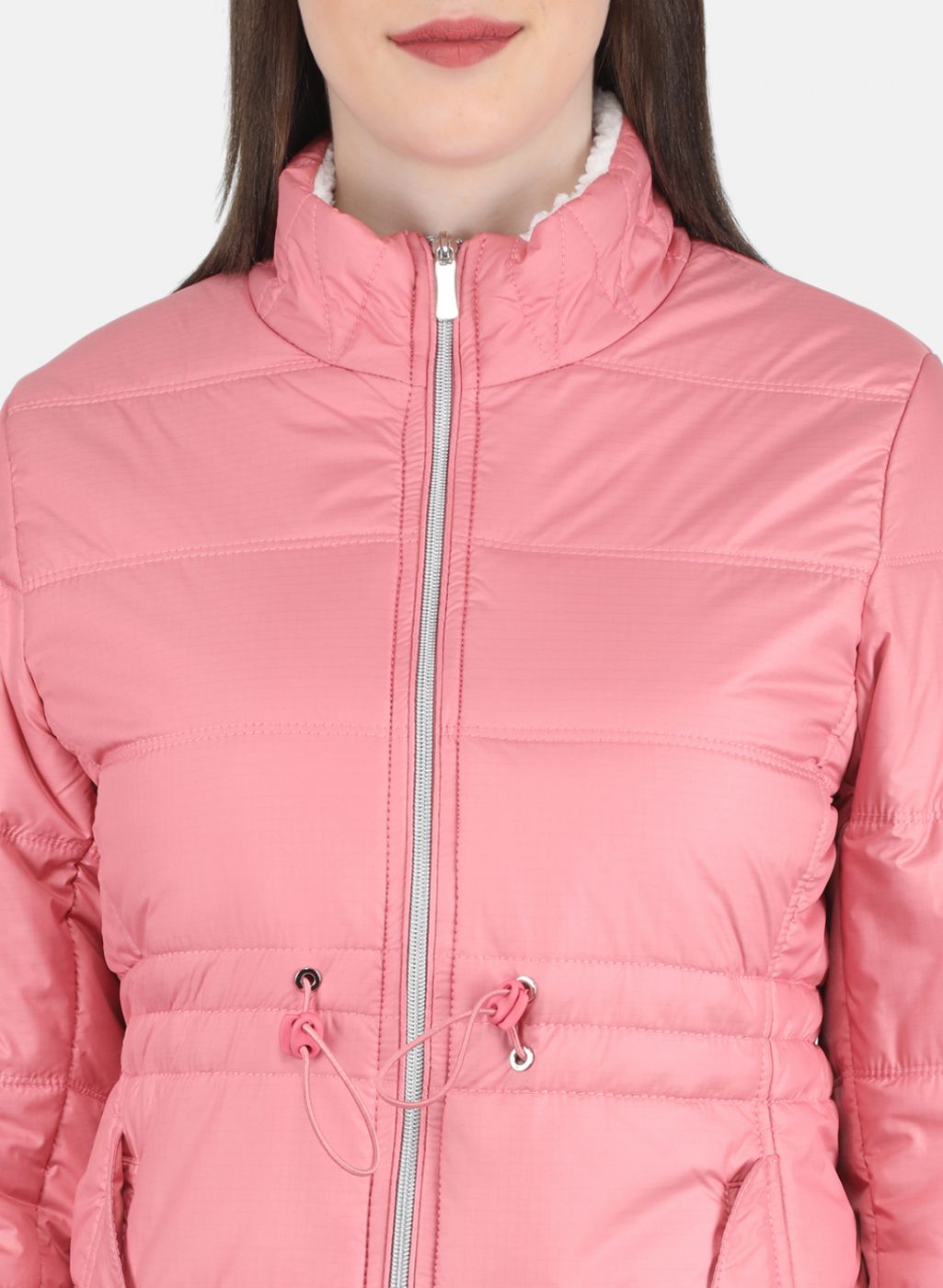 Women Pink Puffer Jacket