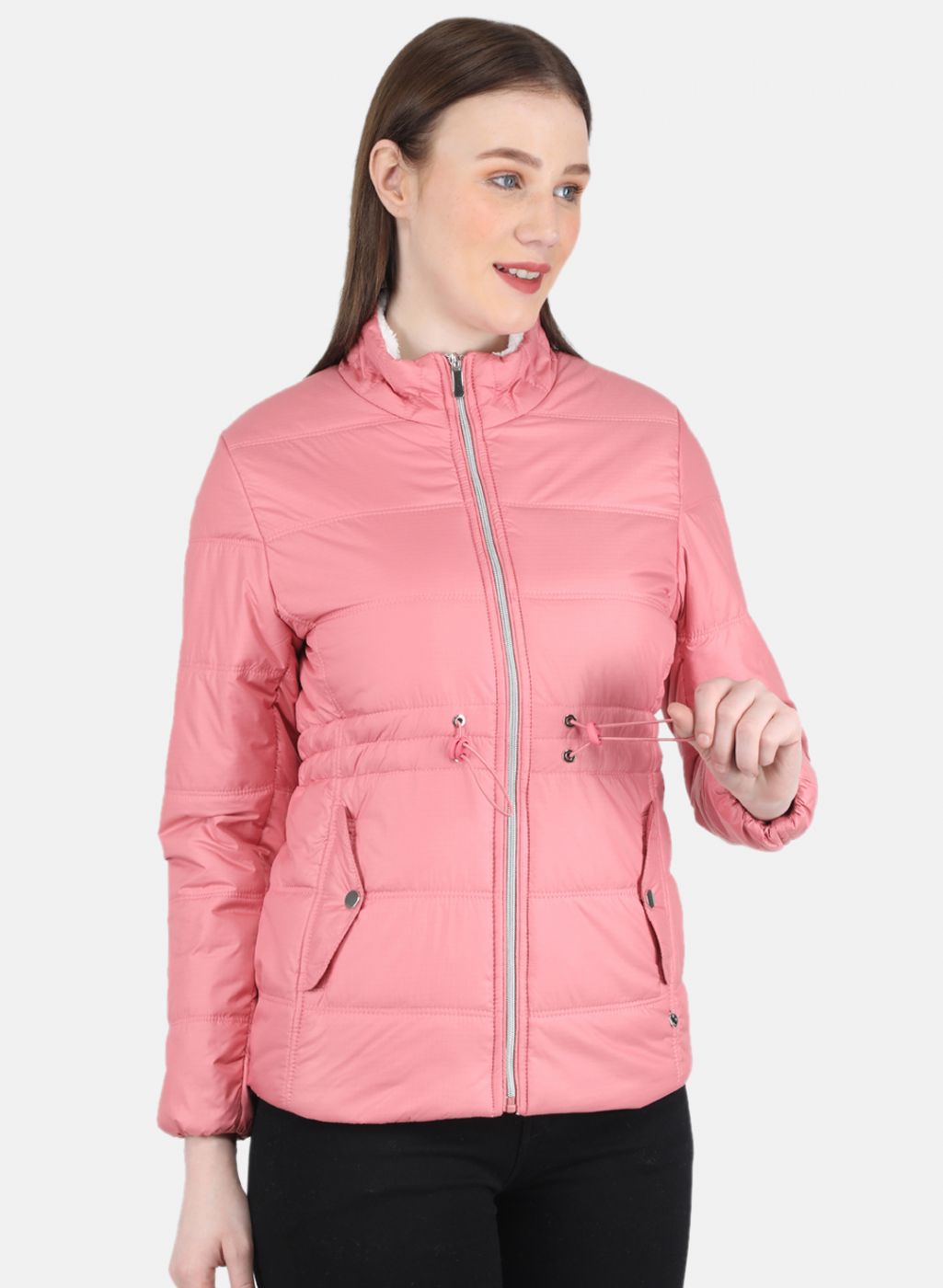 Women Pink Puffer Jacket