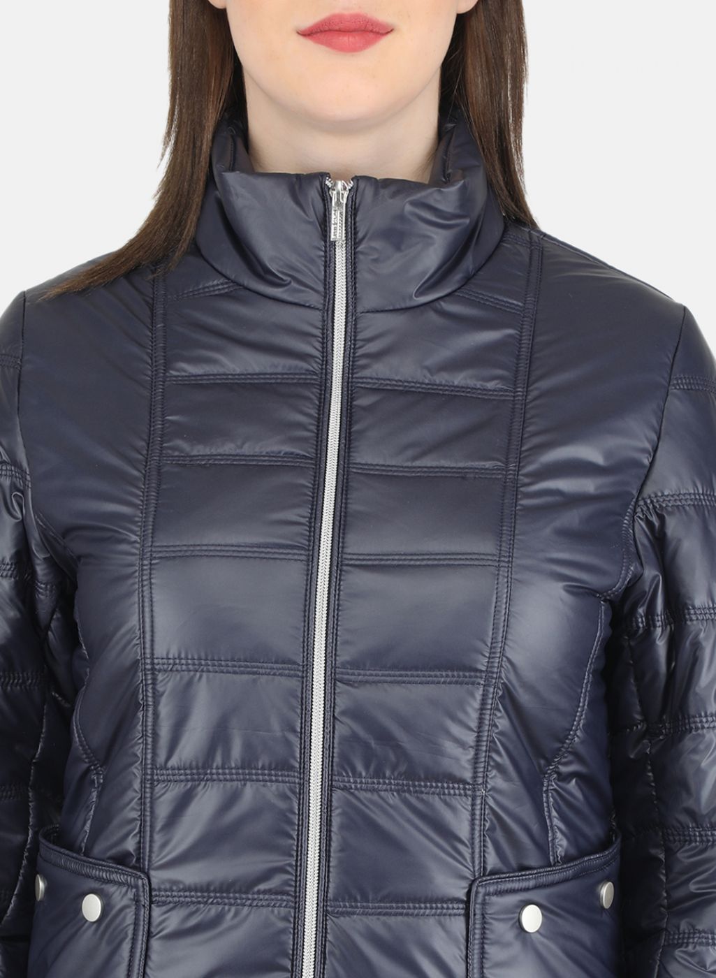 Women NAvy Blue Solid Jacket