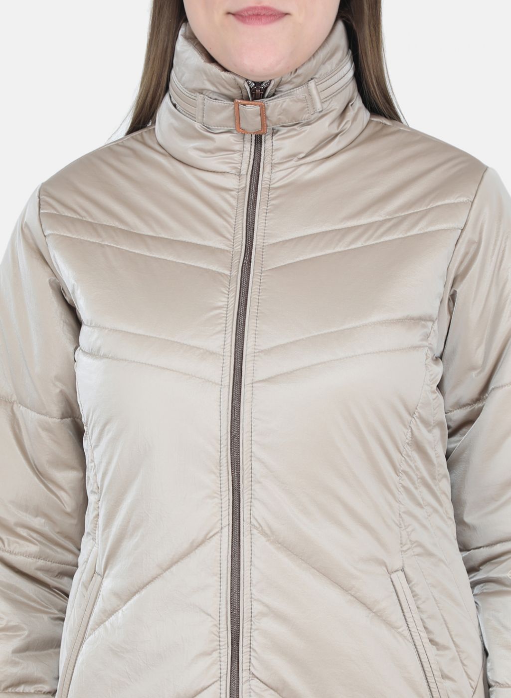 Women Beige Printed Jacket