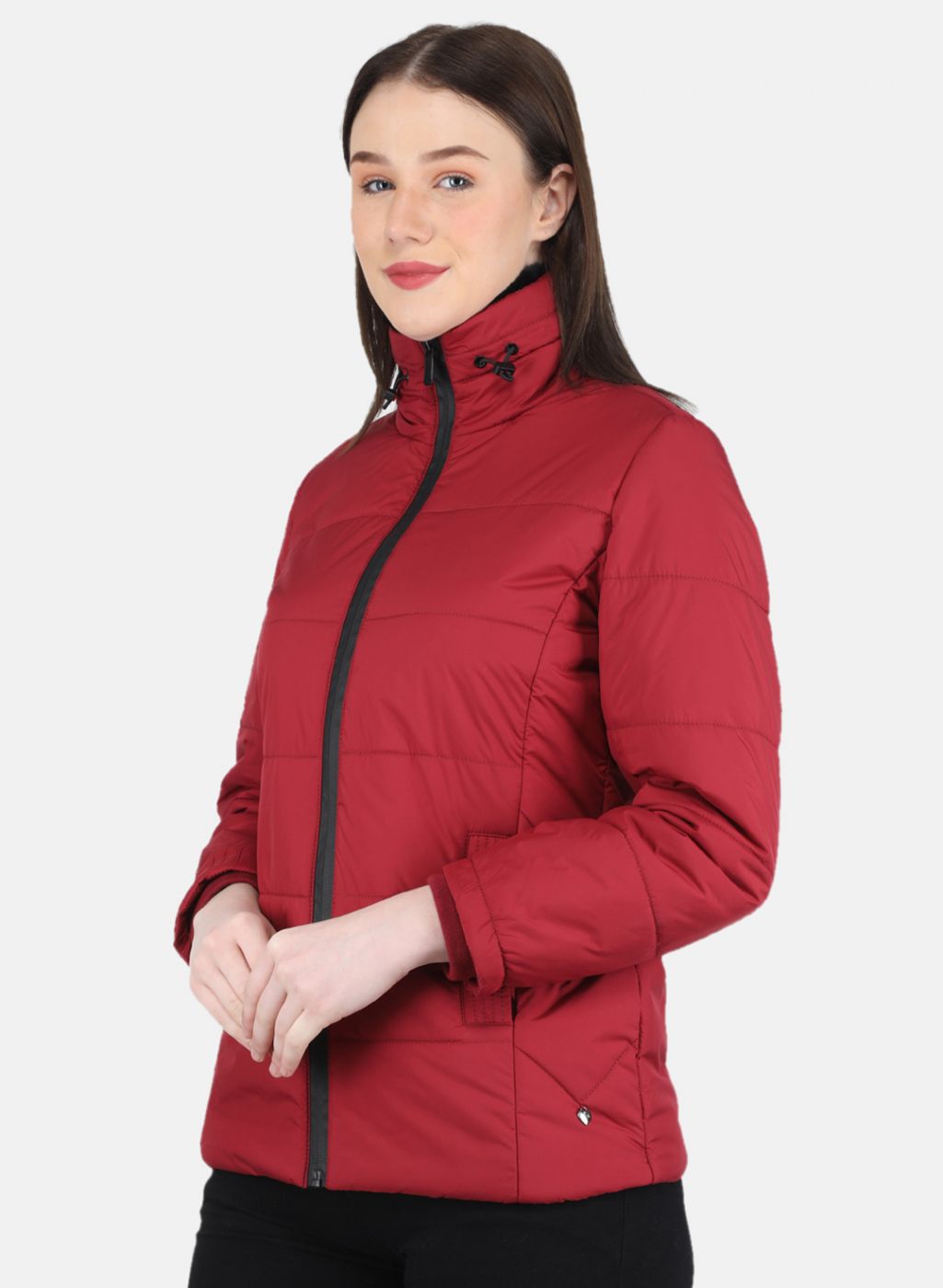 Women Red Solid Jacket