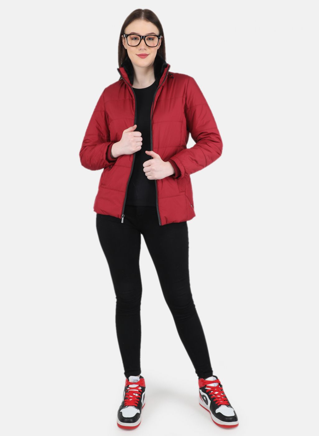 Women Red Solid Jacket