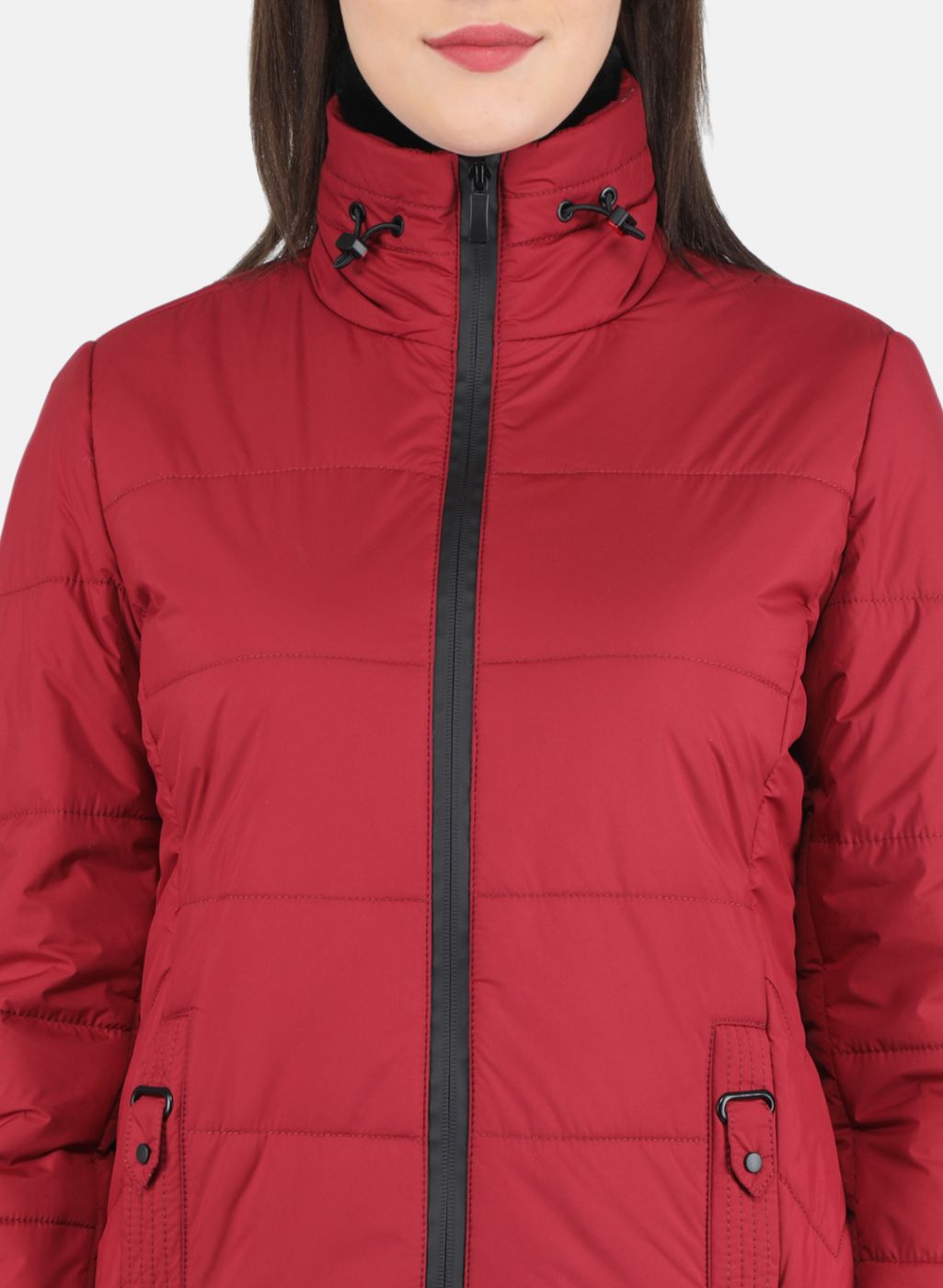 Women Red Solid Jacket