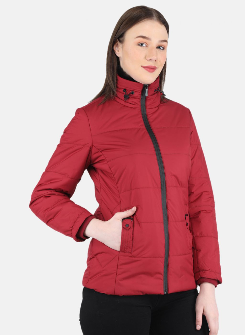 Women Red Solid Jacket