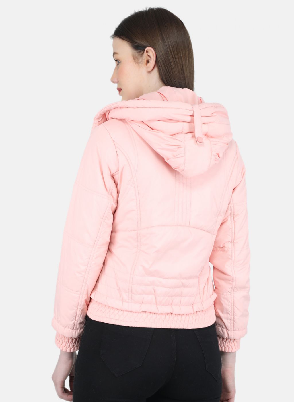 Women Peach Solid Jacket
