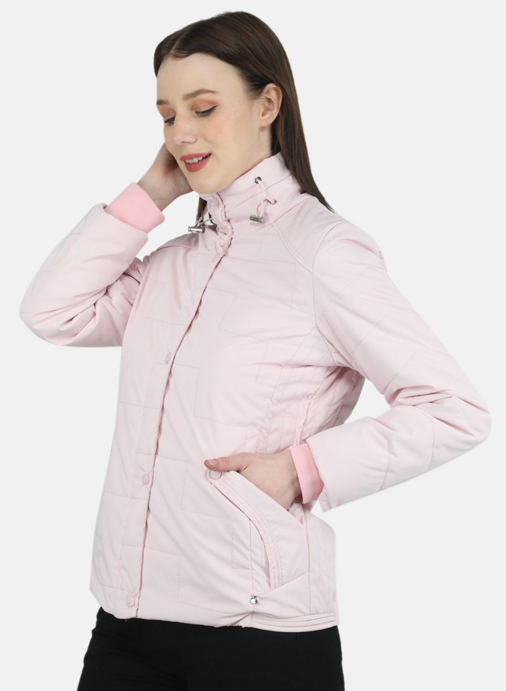 Women Pink Solid Jacket