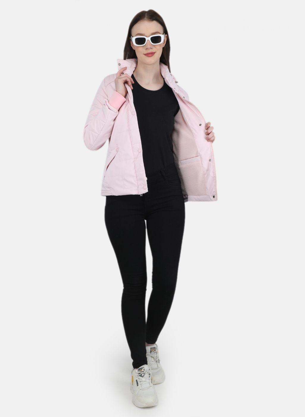 Women Pink Solid Jacket