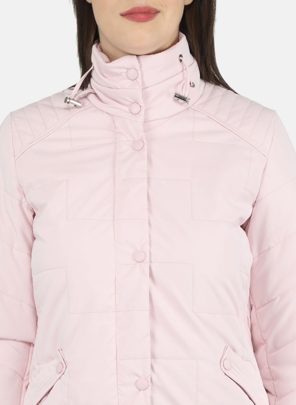 Women Pink Solid Jacket