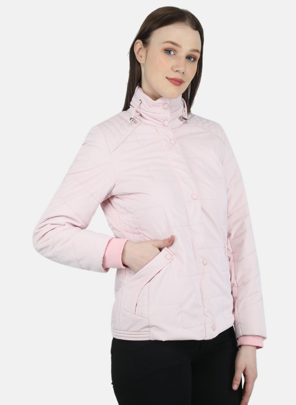 Women Pink Solid Jacket