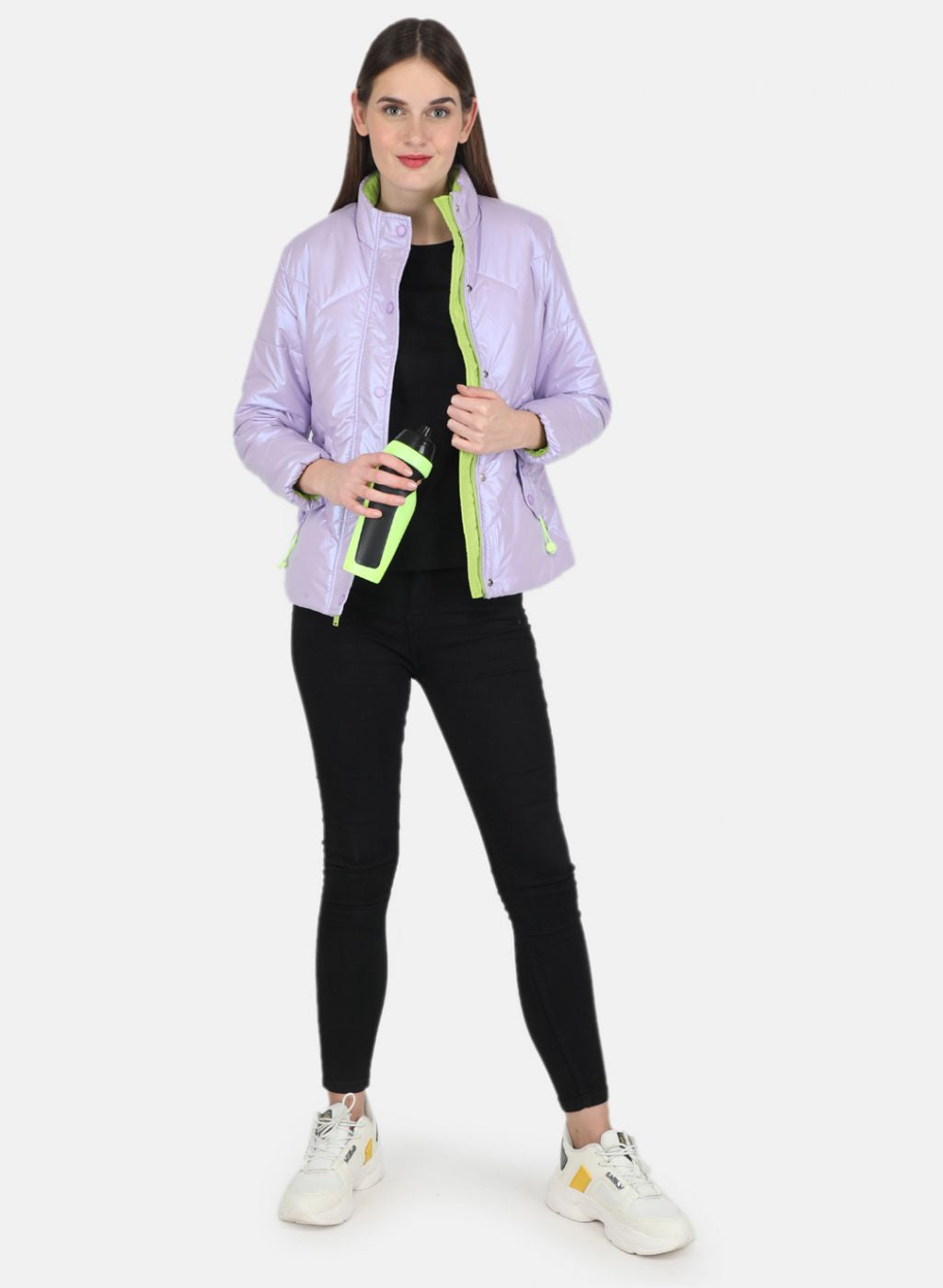 Women Purple Solid Jacket