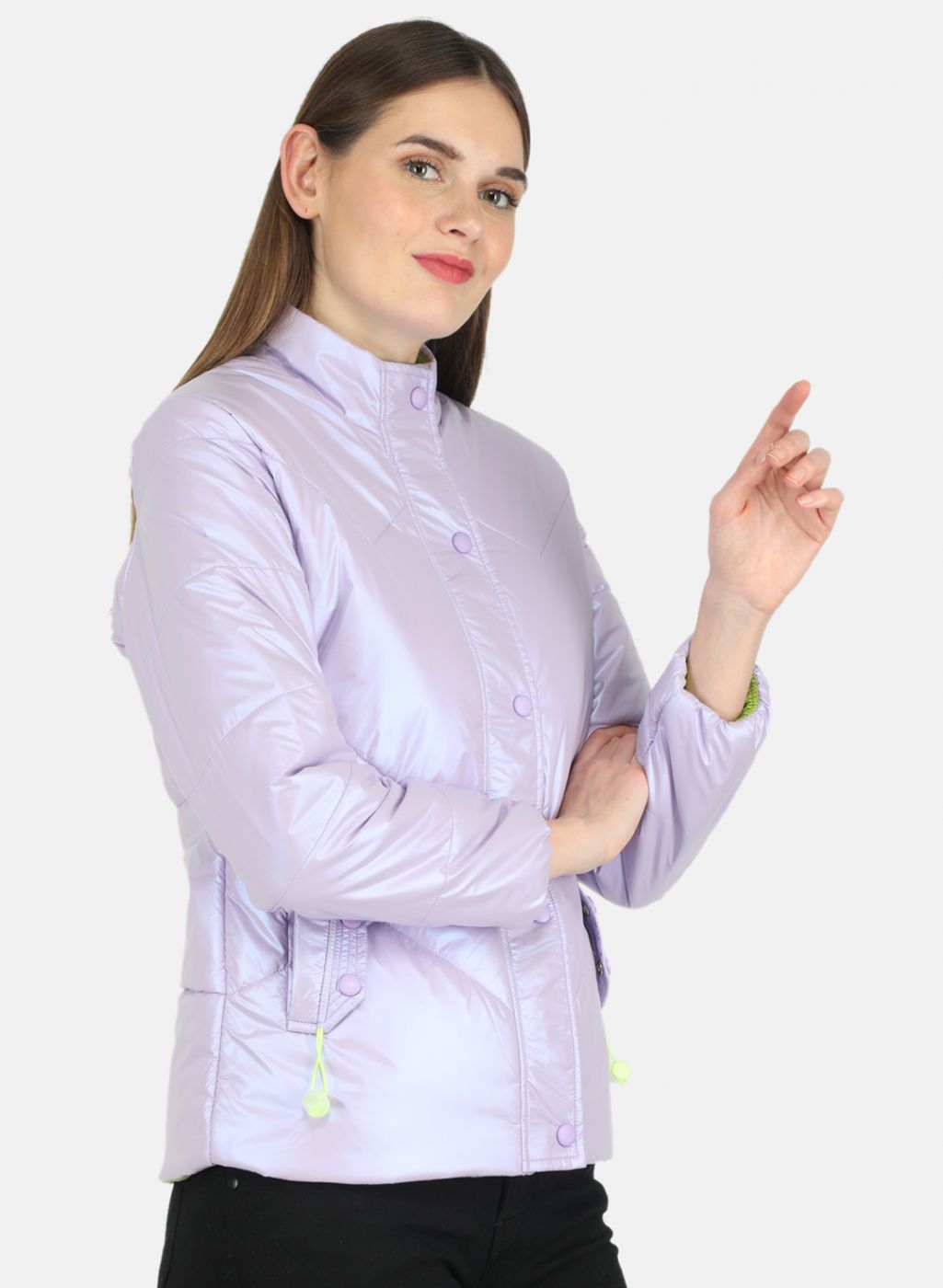 Women Purple Solid Jacket