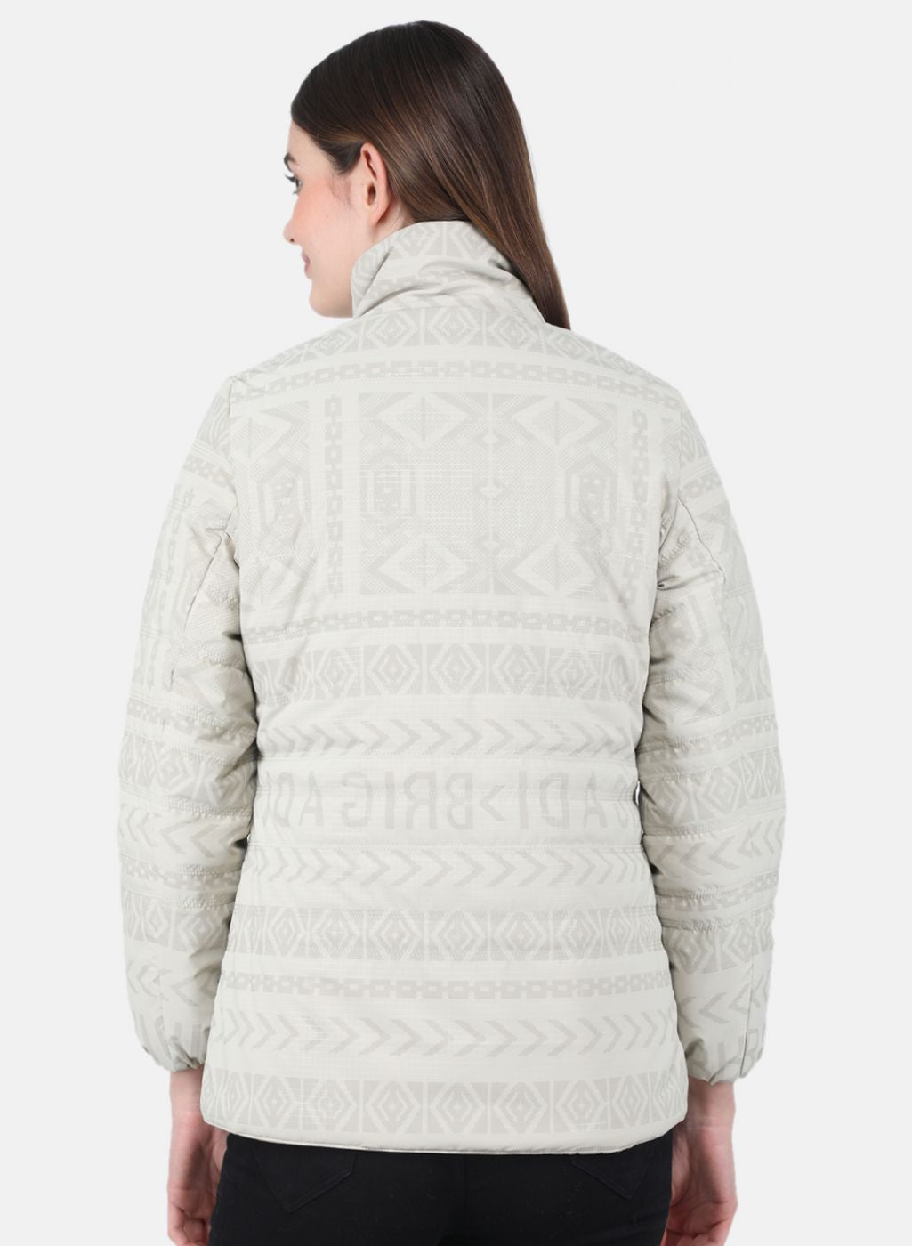 Women Beige Printed Jacket
