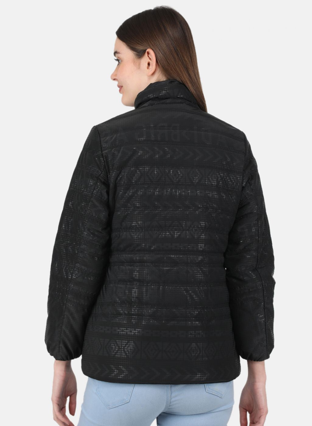Women Black Printed Jacket