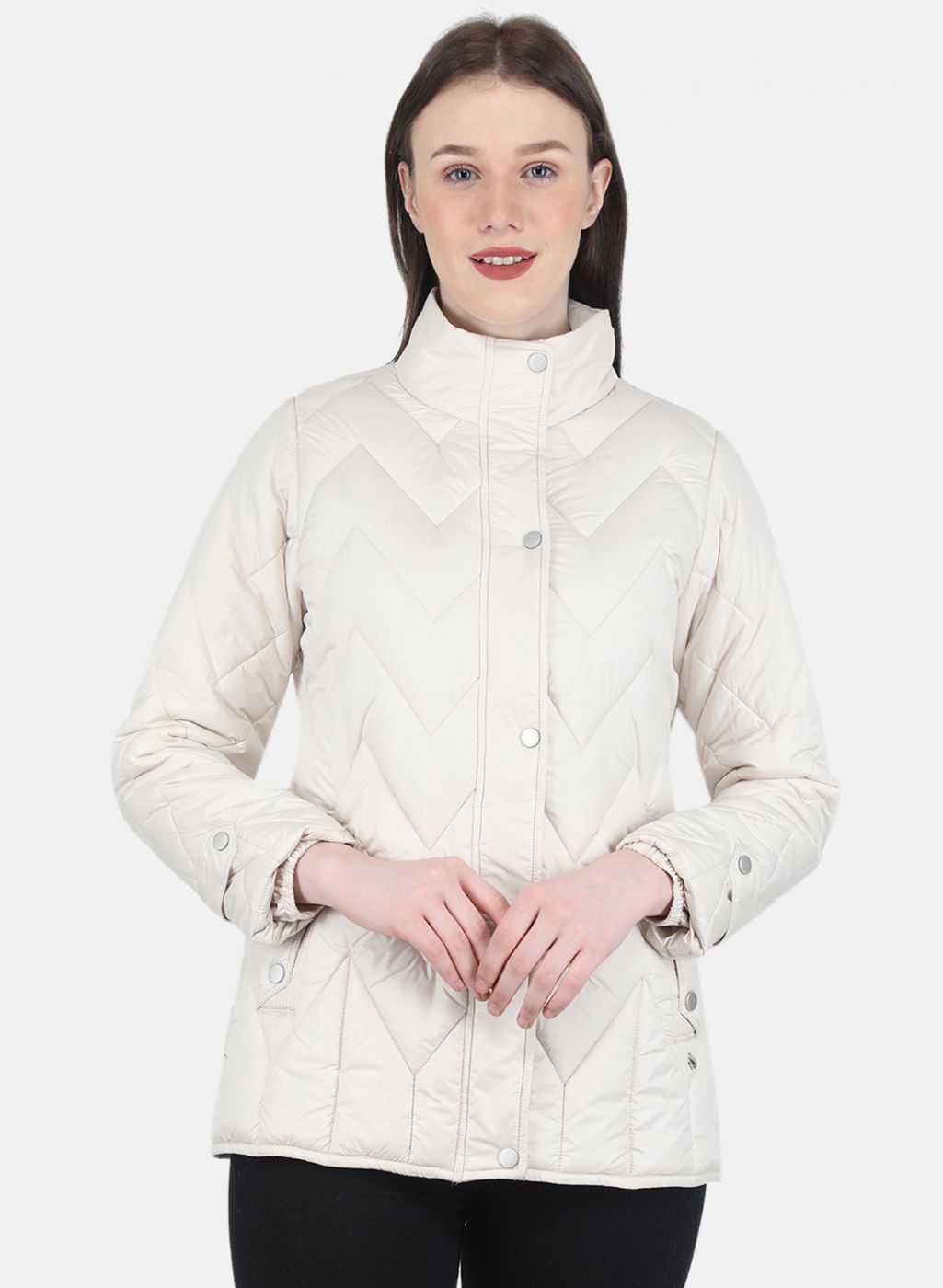 Women Beige Stripe Jacket