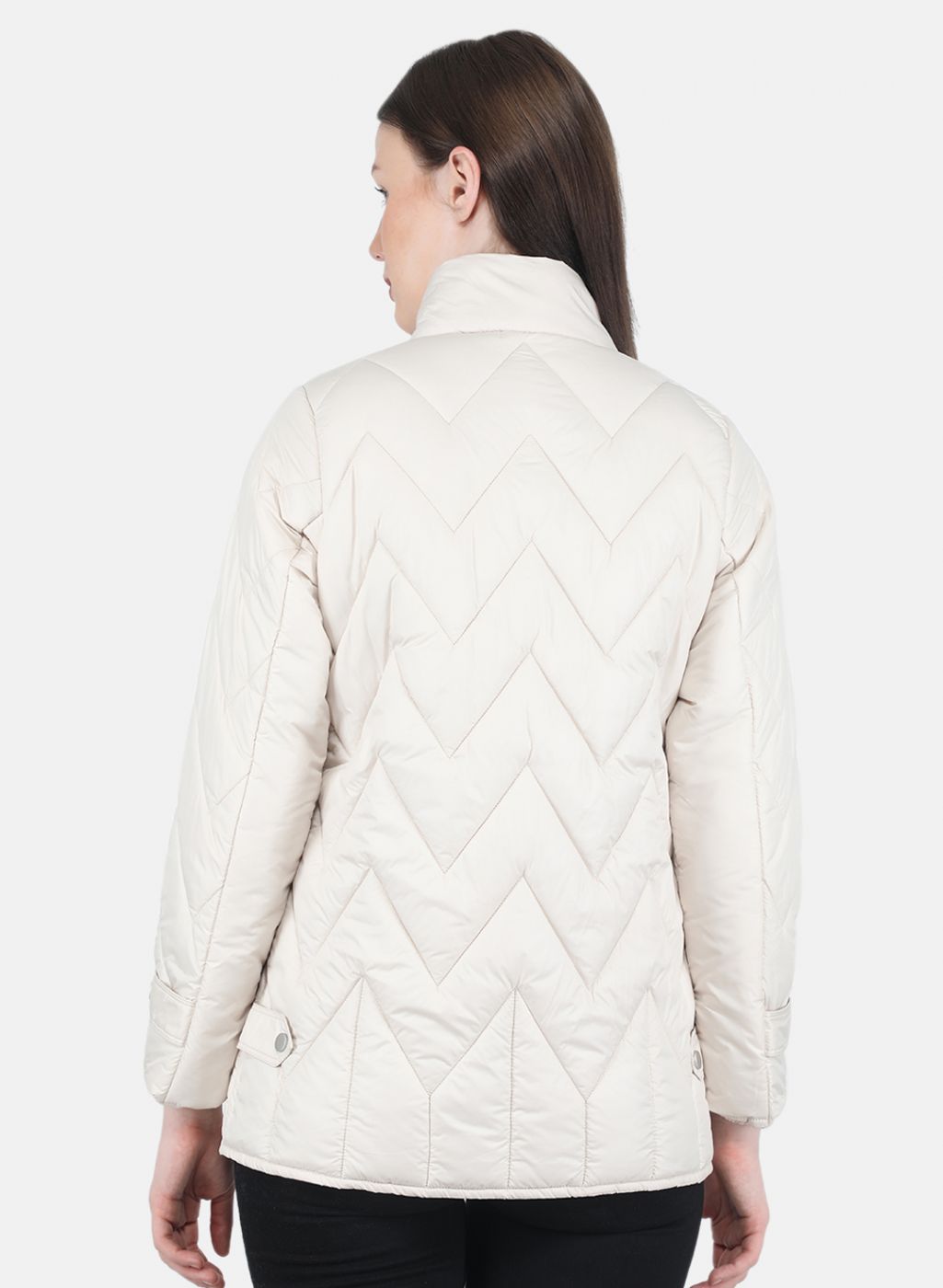 Women Beige Stripe Jacket