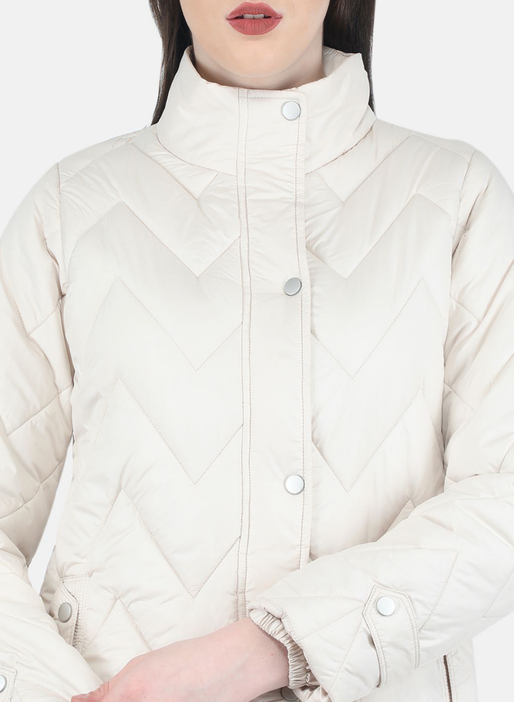 Women Beige Stripe Jacket