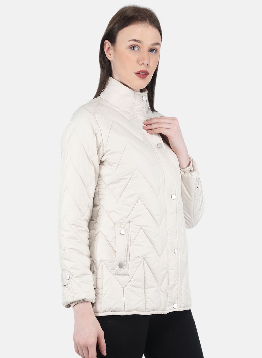 Women Beige Stripe Jacket