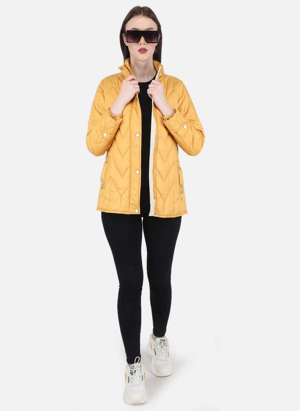 Women Mustard Stripe Jacket