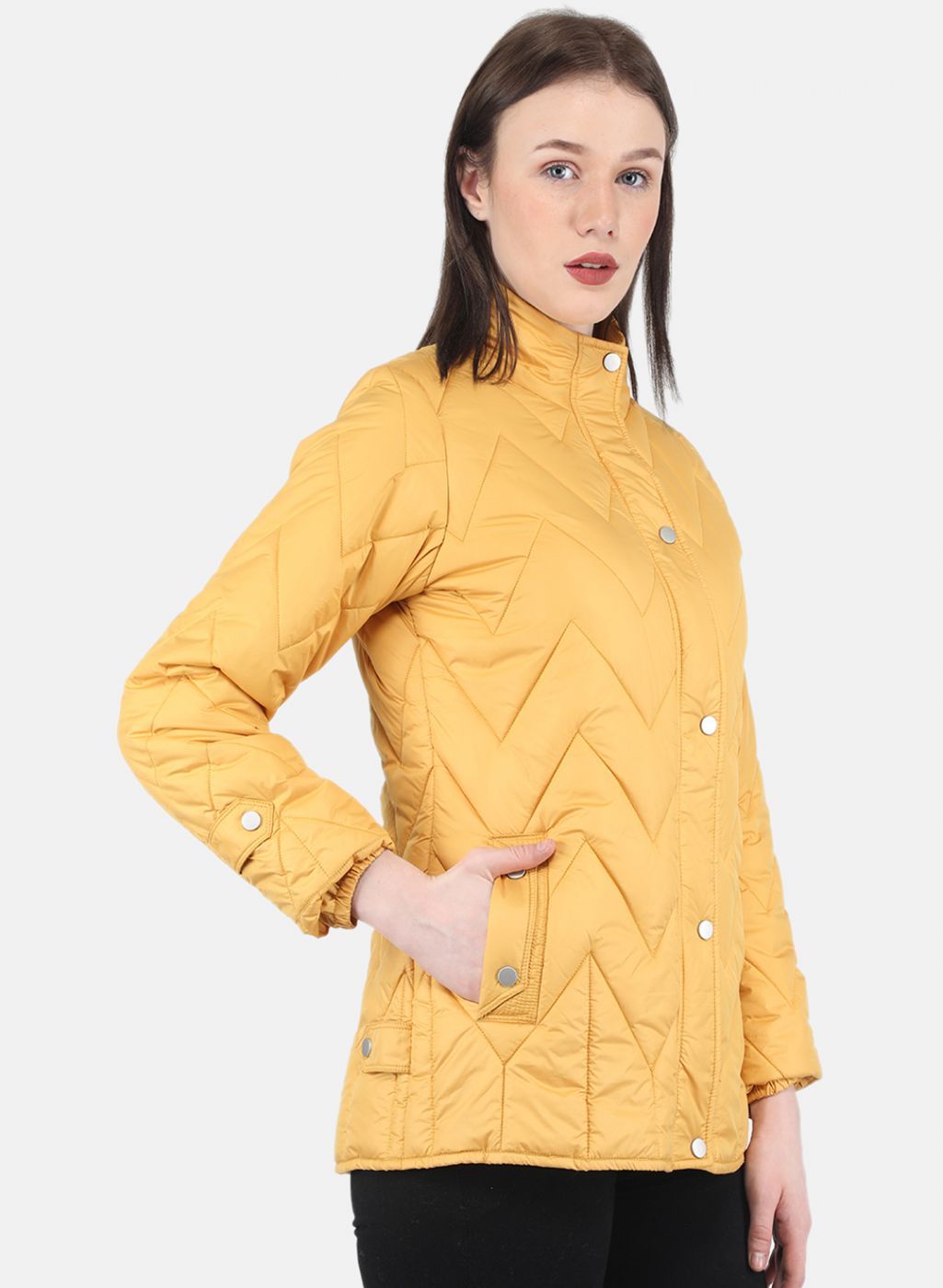 Women Mustard Stripe Jacket
