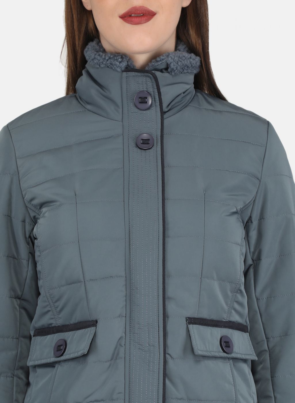Women Grey Solid Jacket