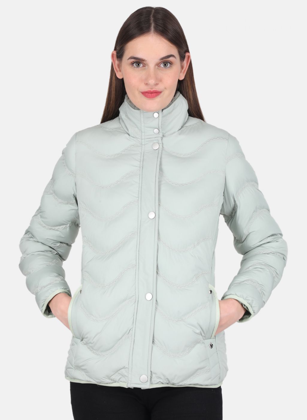 Women Green Embroidered Jacket