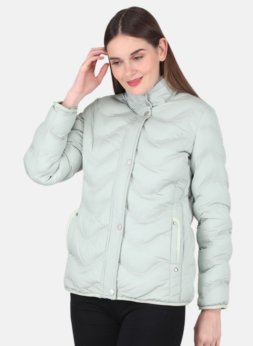 Women Green Embroidered Jacket