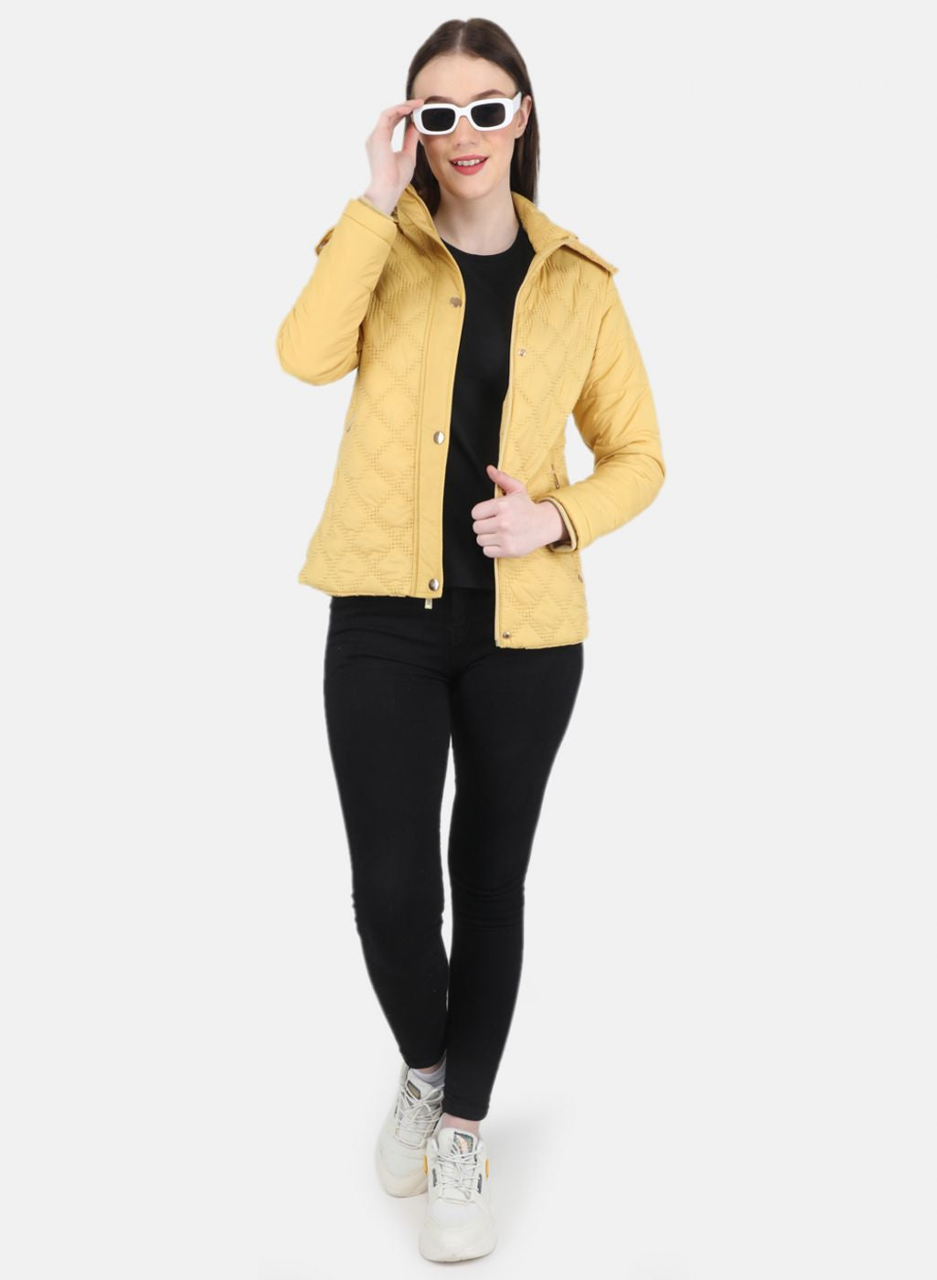 Women Mustard Embroidered Jacket