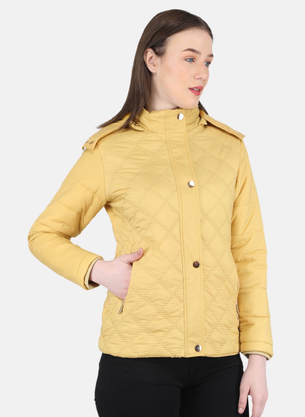 Women Mustard Embroidered Jacket