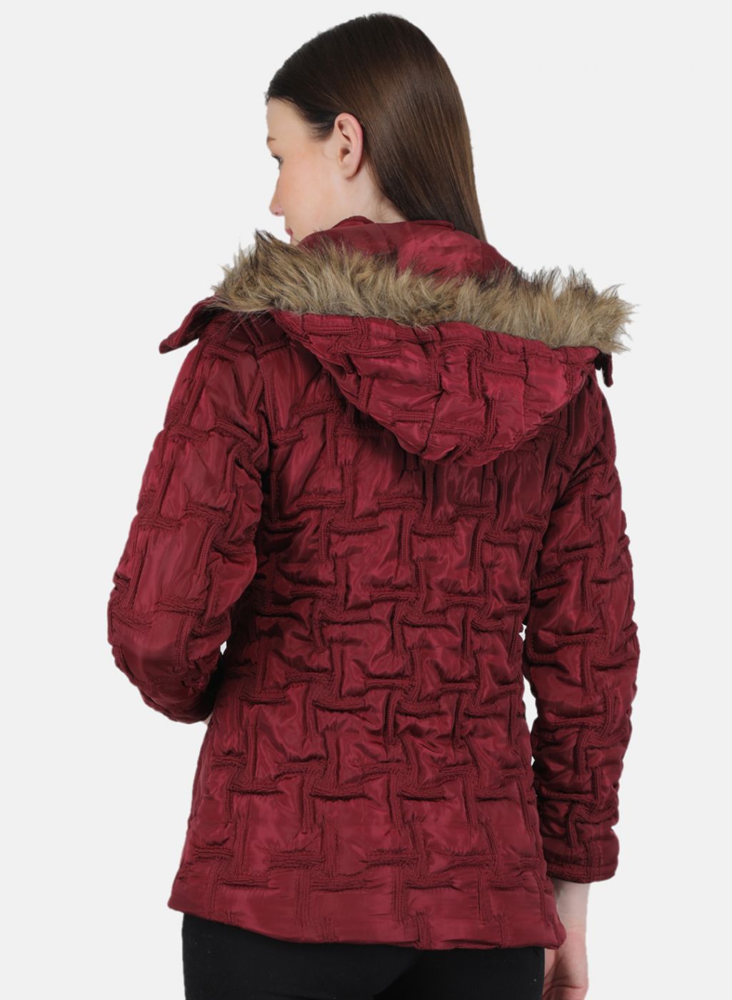 Women Maroon Embroidered Jacket