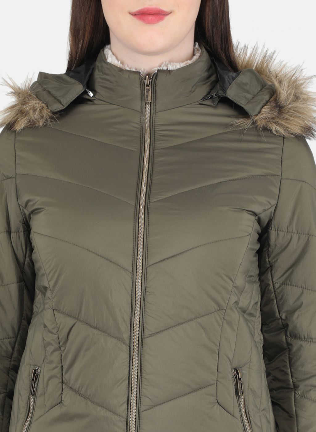 Women Olive Solid Jacket