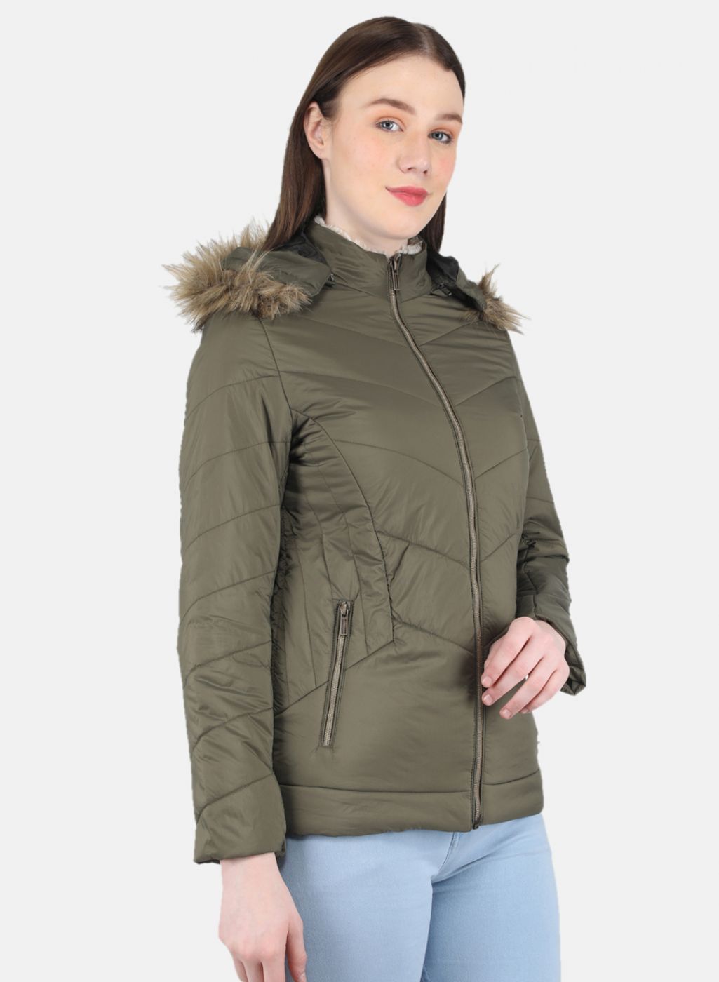 Women Olive Solid Jacket