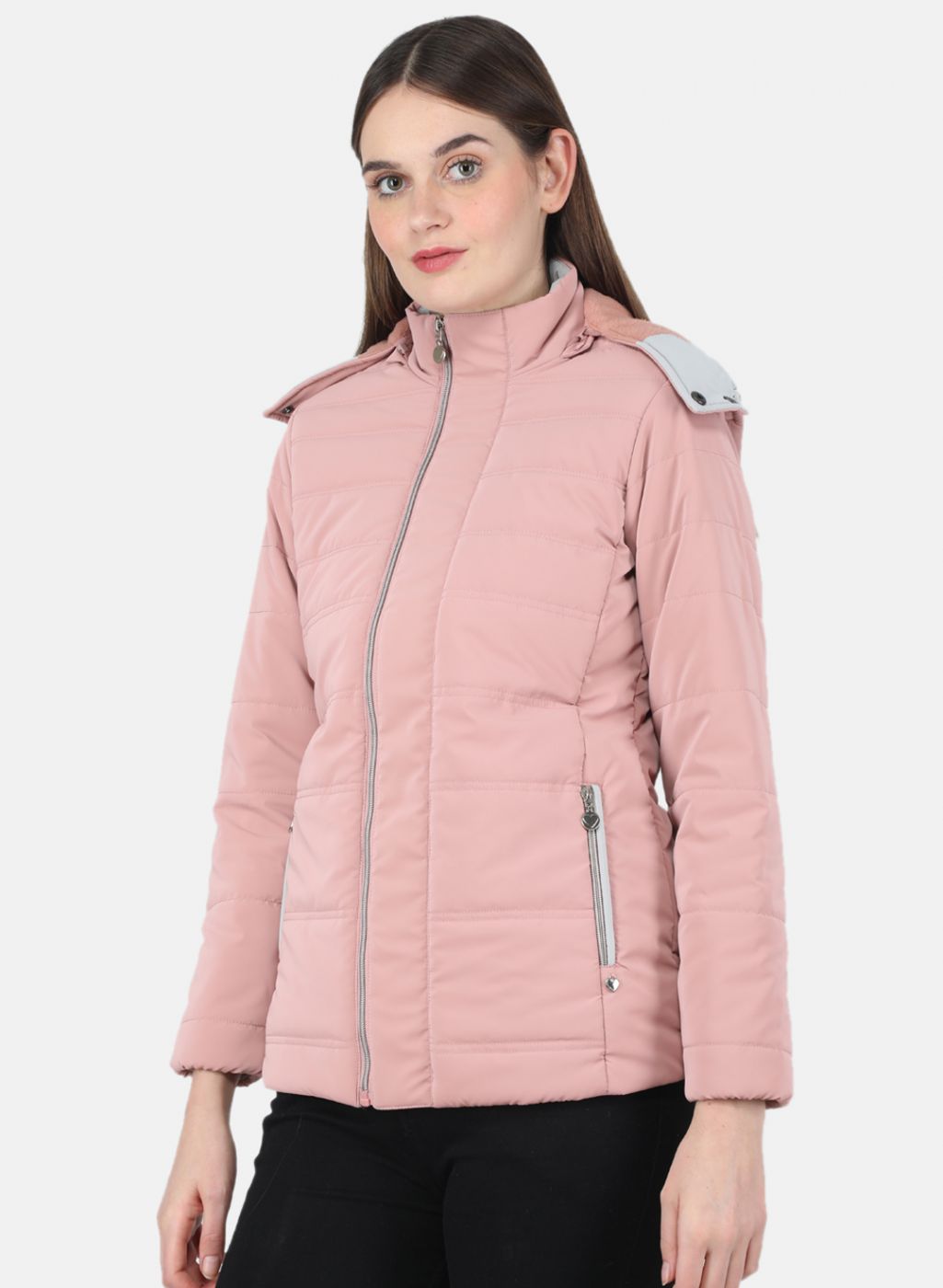 Women Pink Solid Jacket