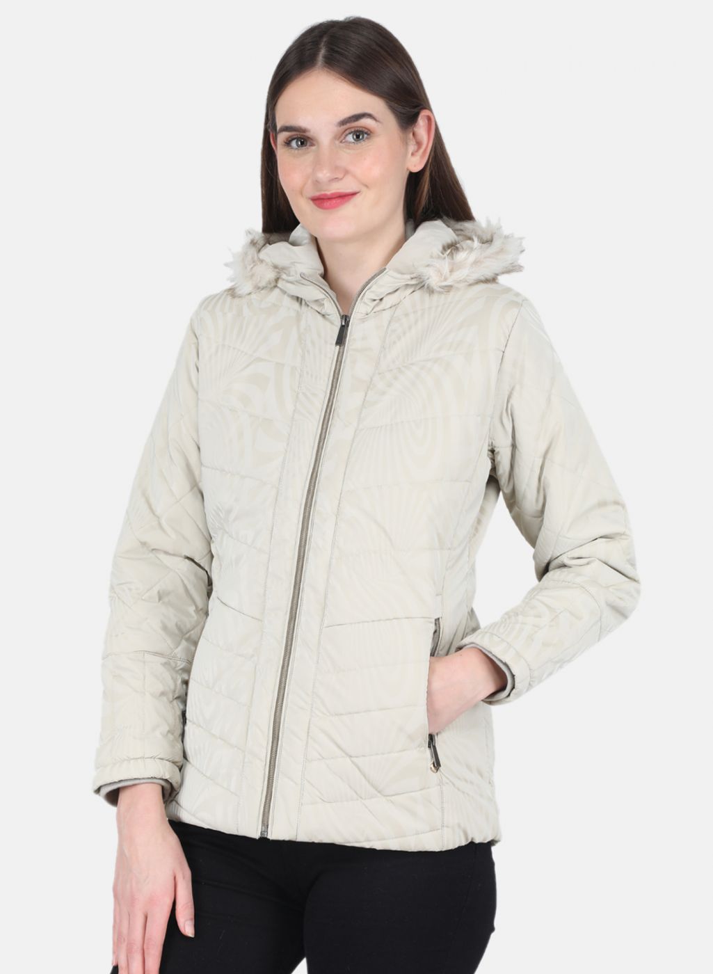 Women Beige Printed Jacket