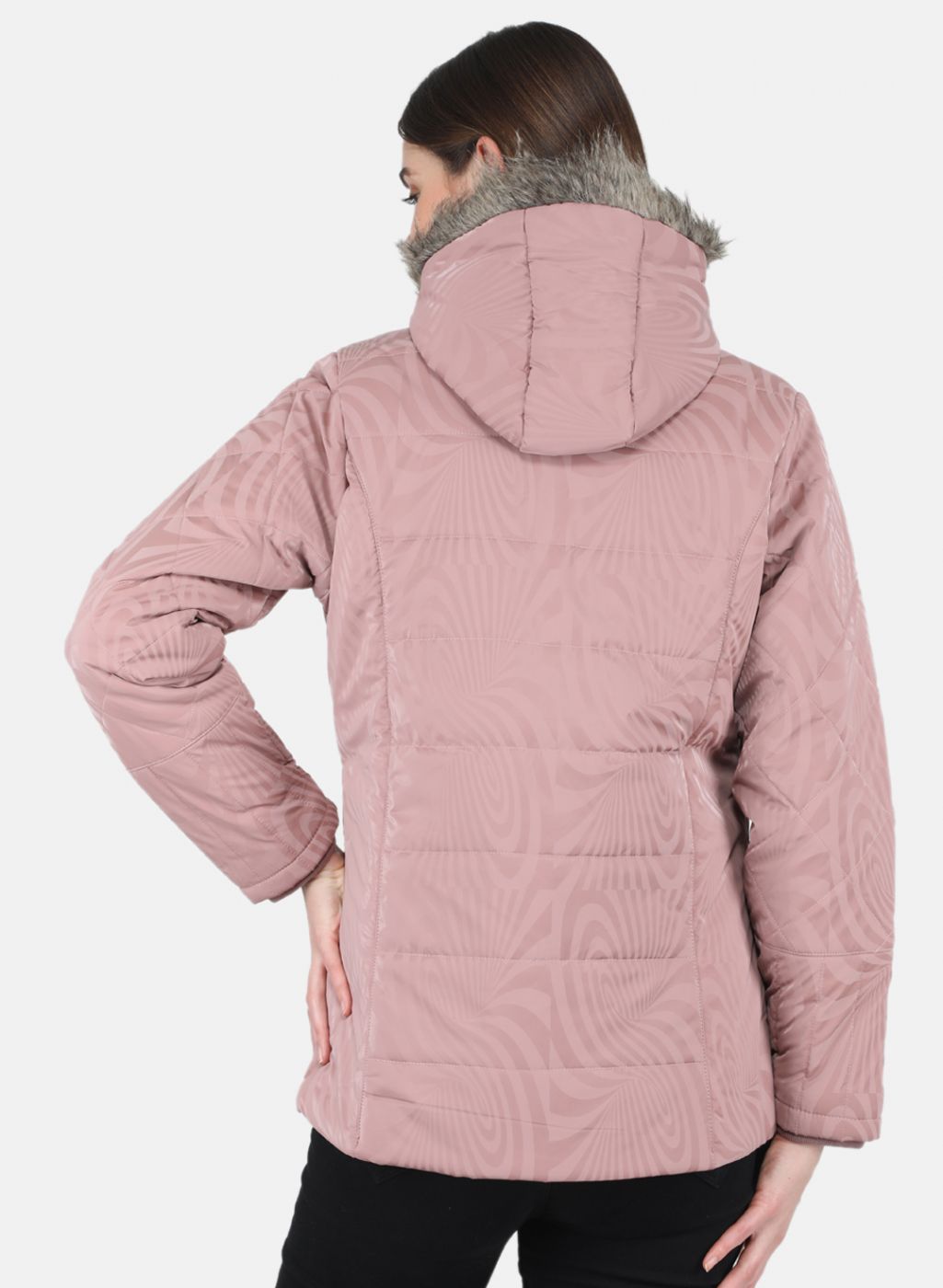 Women Pink Printed Jacket