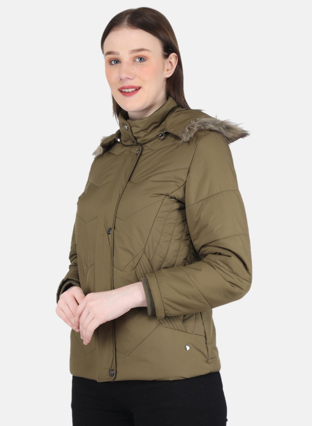 Women Olive Solid Jacket