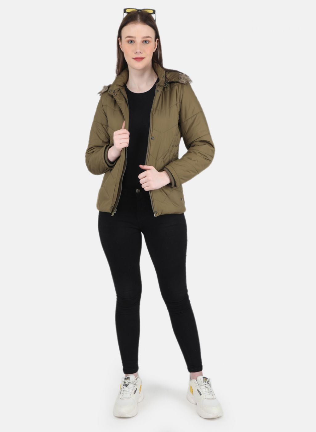 Women Olive Solid Jacket