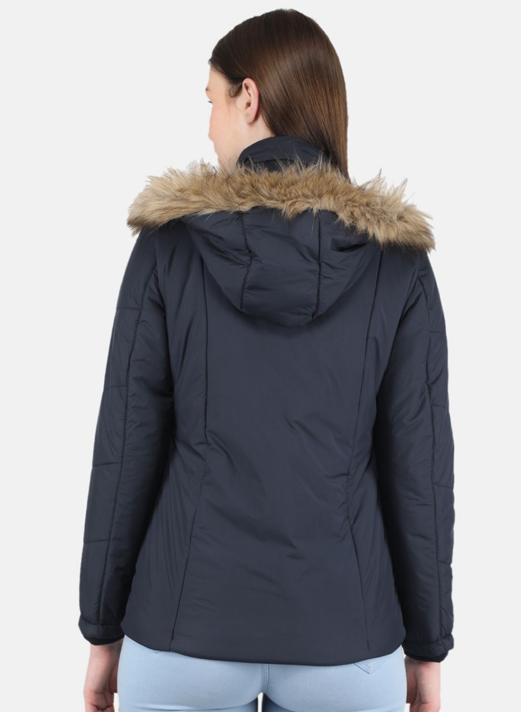 Women NAvy Blue Solid Jacket