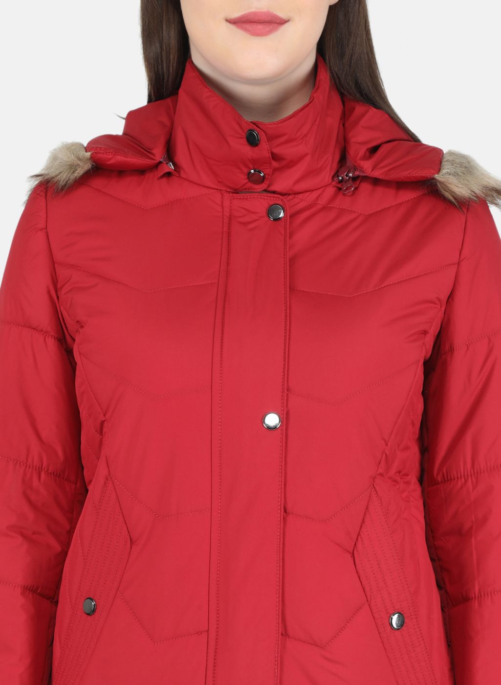 Women Red Solid Jacket