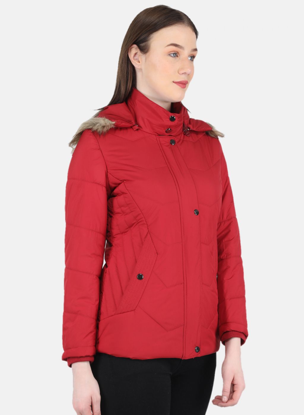 Women Red Solid Jacket
