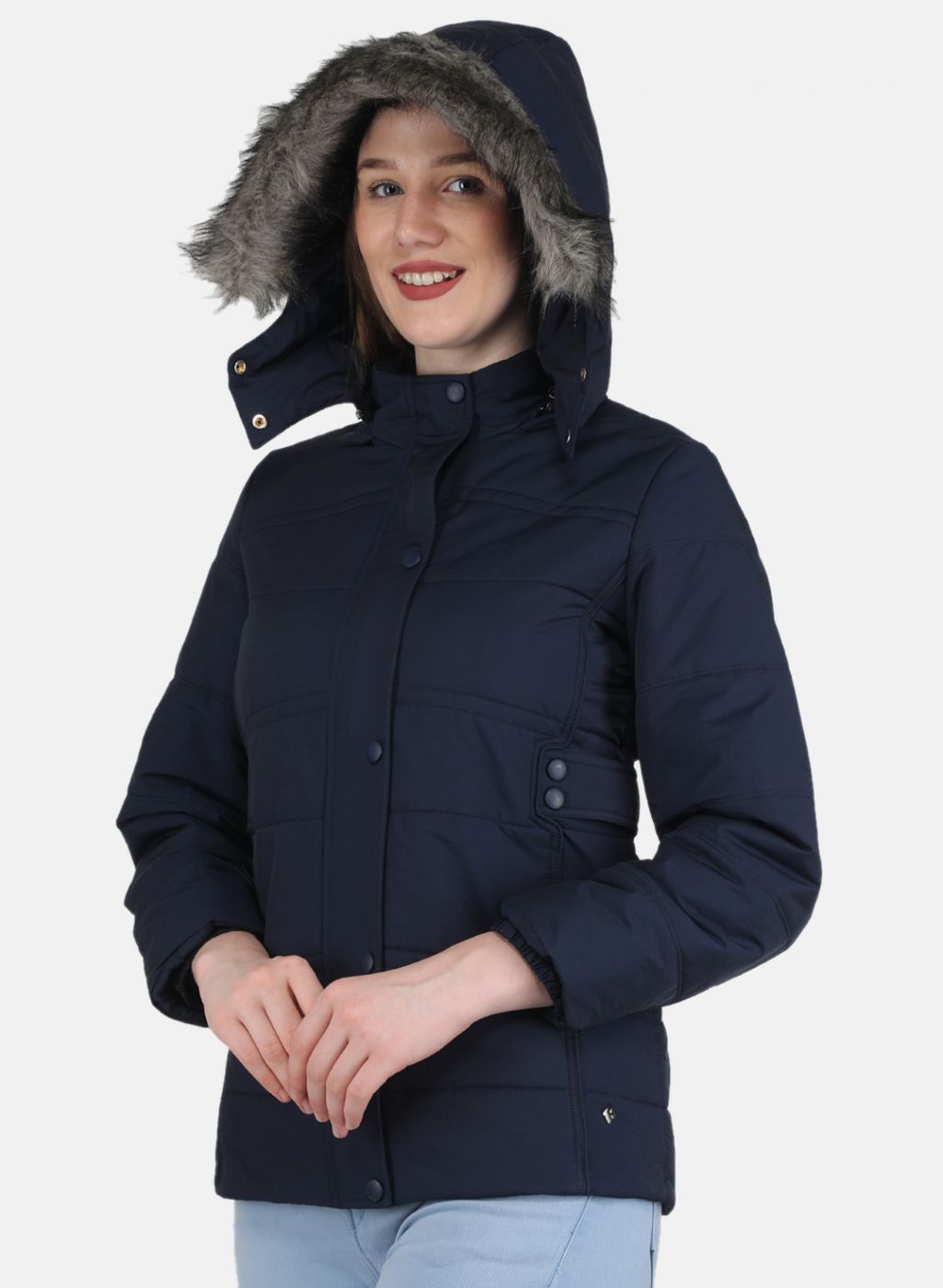 Women NAvy Blue Solid Jacket